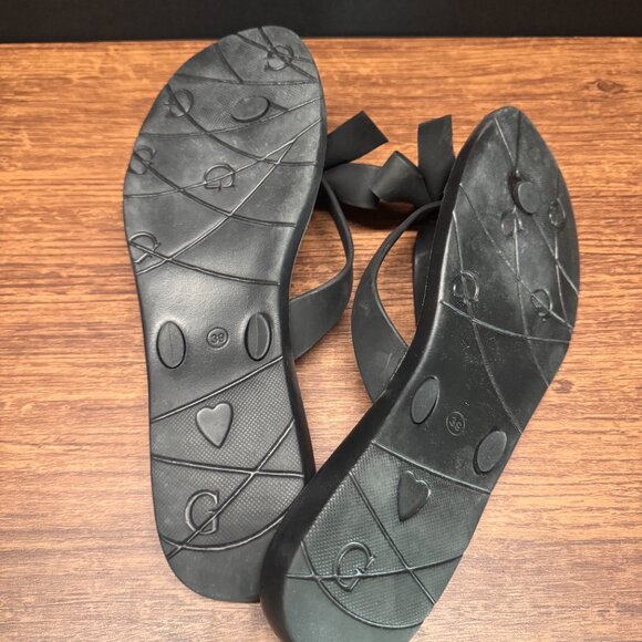 Guess Black Jelly Flip Flops with Bow & Rhinestones Size 9 - Picture 4 of 4